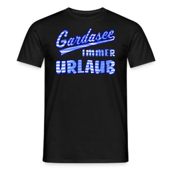GARDASEE IMMER URLAUB - Männer T-Shirt - Schwarz - Vorne - AI Model Male 178 light (178cm)