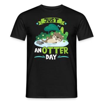 Just Anotter Day - Otter - Männer T-Shirt - Schwarz - Vorne - AI Model Male 178 light (178cm)