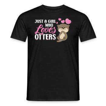 Nur Ein Mädchen, Das Otter Liebt - Männer T-Shirt - Schwarz - Vorne - AI Model Male 178 light (178cm)