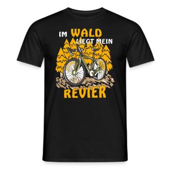 FAHRRAD IM WALD LIEGT MEIN REVIER - Männer T-Shirt - Schwarz - Vorne - AI Model Male 178 light (178cm)