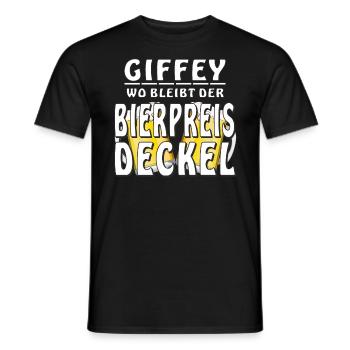 GIFFEY WO BLEIBT DER BIERPREIS DECKEL - Männer T-Shirt - Schwarz - Vorne - AI Model Male 178 light (178cm)