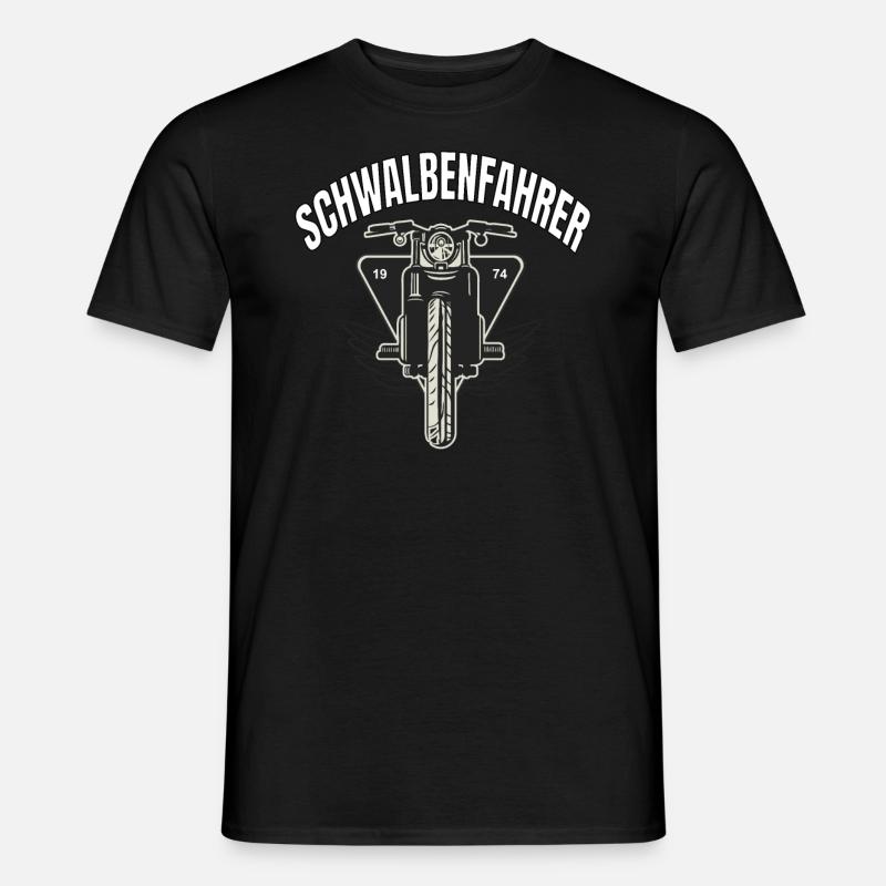 Schwalbenfahrer Sticker Schwalbe Moped Ostmoped - Männer T-Shirt - Schwarz