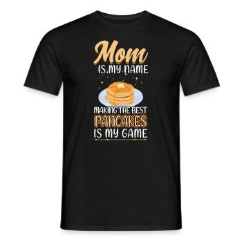 Mom makes the best pancakes - Men's T-Shirt - black - Front - AI Model Male 178 light (178cm)