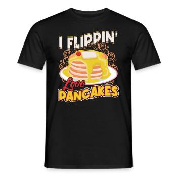 I Flippin Love Pancakes – Pfannkuchenmacher - Männer T-Shirt - Schwarz - Vorne - AI Model Male 178 light (178cm)