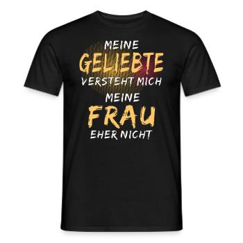 MEINE GELIEBTE VERSTEHT MICH - Männer T-Shirt - Schwarz - Vorne - AI Model Male 178 light (178cm)