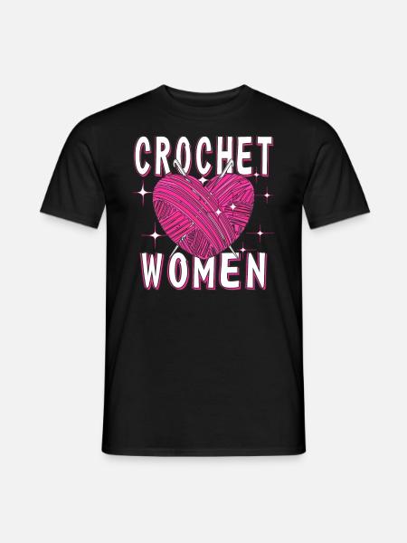 CROCHET WOMAN - Männer T-Shirt - Schwarz