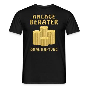 GELD MÜNZEN ANLAGE BERATER - Männer T-Shirt - Schwarz - Vorne - AI Model Male 178 light (178cm)
