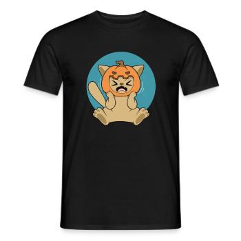 PUMPKIN CAT Halloween Apokalypse Horror Süß - Männer T-Shirt - Schwarz - Vorne - AI Model Male 178 light (178cm)
