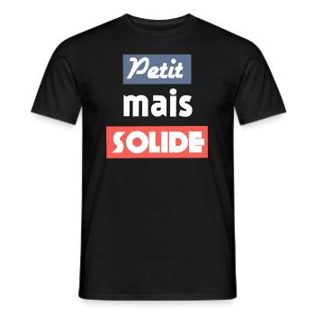 Petit mais Solide Citation taille - T-shirt homme - noir - Devant - AI Model Male 178 light (178cm)