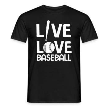 Baseball - Männer T-Shirt - Schwarz - Vorne - AI Model Male 178 light (178cm)