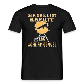 DER GRILL IST KAPUTT - Männer T-Shirt - Schwarz - Vorne - AI Model Male 178 light (178cm)