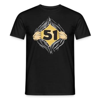 51 PUT ON SHIRT - Men's T-Shirt - black - Front - AI Model Male 178 light (178cm)
