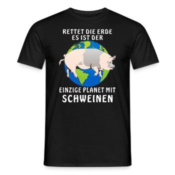 RETTET DIE ERDE ES IST DER EINZIGE PLANET MIT - Männer T-Shirt - Schwarz - Vorne - AI Model Male 178 light (178cm)