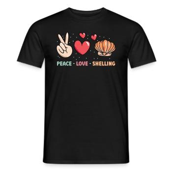 Peace - Love - Peeling - Shell - Men's T-Shirt - black - Front - AI Model Male 178 light (178cm)
