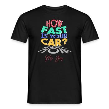 Quelle est la vitesse de votre voiture? - T-shirt homme - noir - Devant - AI Model Male 178 light (178cm)