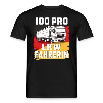 100 PRO LKW FAHRERIN - Männer T-Shirt - Schwarz - Vorne - AI Model Male 178 light (178cm)