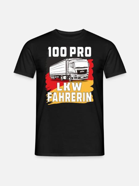 100 PRO LKW FAHRERIN - Männer T-Shirt - Schwarz