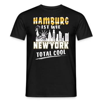HAMBURG IST WIE NEW YORK - Männer T-Shirt - Schwarz - Vorne - AI Model Male 178 light (178cm)
