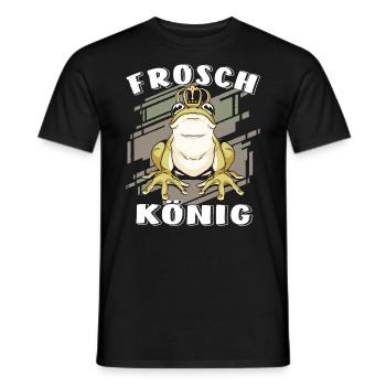FROSCH KÖNIG - Männer T-Shirt - Schwarz - Vorne - AI Model Male 178 light (178cm)