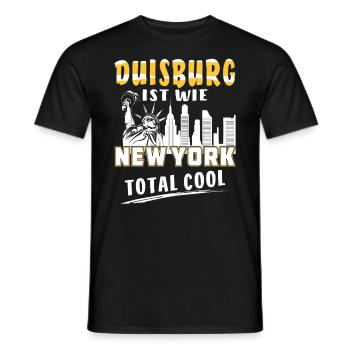 DUISBURG IST WIE NEW YORK - Männer T-Shirt - Schwarz - Vorne - AI Model Male 178 light (178cm)