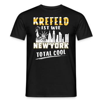 KREFELD IST WIE NEW YORK - Männer T-Shirt - Schwarz - Vorne - AI Model Male 178 light (178cm)