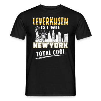 LEVERKUSEN IST WIE NEW YORK - Männer T-Shirt - Schwarz - Vorne - AI Model Male 178 light (178cm)
