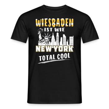 WIESBADEN IST WIE NEW YORK - Männer T-Shirt - Schwarz - Vorne - AI Model Male 178 light (178cm)