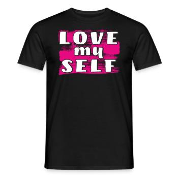 LOVE MY SELF - Men's T-Shirt - black - Front - AI Model Male 178 light (178cm)