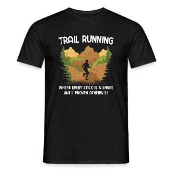 Berg-Laufen Für Läufer Trailrunning - Männer T-Shirt - Schwarz - Vorne - AI Model Male 178 light (178cm)