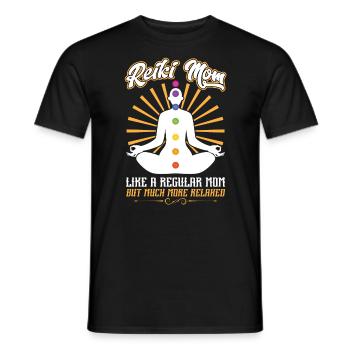 Reiki Mom Viel Entspannter als eine normale Mutter - Männer T-Shirt - Schwarz - Vorne - AI Model Male 178 light (178cm)