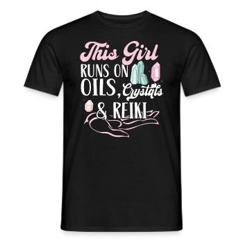 Dieses Mädchen Lebt Von Ölen, Kristallen Und Reiki - Männer T-Shirt - Schwarz - Vorne - AI Model Male 178 light (178cm)