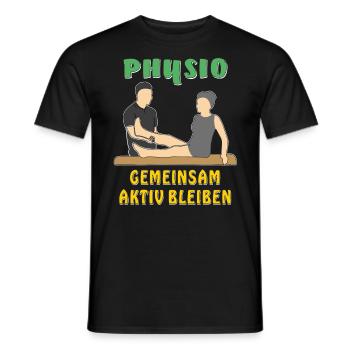 PHYSIO GEMEINSAM AKTIV BLEIBEN - Männer T-Shirt - Schwarz - Vorne - AI Model Male 178 light (178cm)