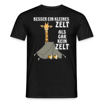 GIRAFFE CAMPING BESSER EIN KLEINES ZELT - Männer T-Shirt - Schwarz - Vorne - AI Model Male 178 light (178cm)