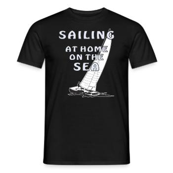 SAILING AT HOME ON THE SEA - Männer T-Shirt - Schwarz - Vorne - AI Model Male 178 light (178cm)