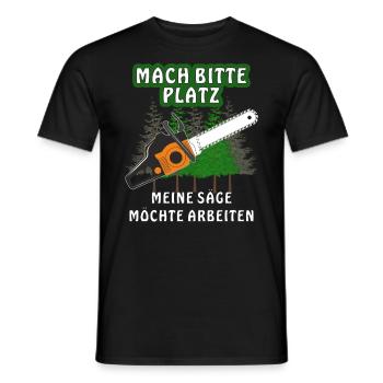 MOTORSÄGE MACH BITTE PLATZ - Männer T-Shirt - Schwarz - Vorne - AI Model Male 178 light (178cm)