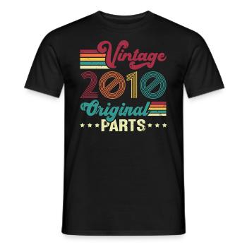Vintage 2010 Original, Cadeau D'anniversaire - T-shirt homme - noir - Devant - AI Model Male 178 light (178cm)