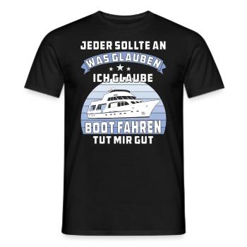 BOOT FAHREN TUT MIR GUT - Männer T-Shirt - Schwarz - Vorne - AI Model Male 178 light (178cm)