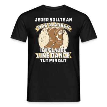 LINE DANCE TUT MIR GUT - Männer T-Shirt - Schwarz - Vorne - AI Model Male 178 light (178cm)