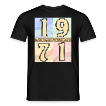 VERJAARDAGSJAAR 1971 - Heren T-shirt - zwart - Voor - AI Model Male 178 light (178cm)