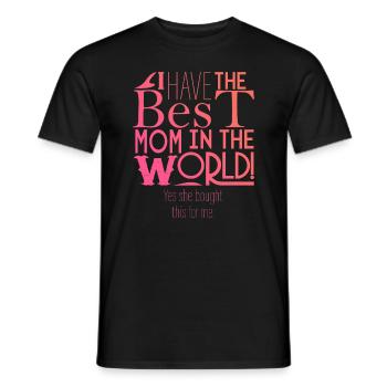 Yes, my mother bought it for me. - Men's T-Shirt - black - Front - AI Model Male 178 light (178cm)