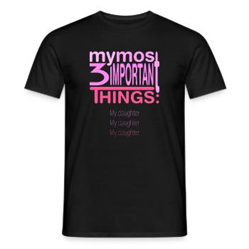 Wichtig? 3x meine Tochter - Männer T-Shirt - Schwarz - Vorne - AI Model Male 178 light (178cm)