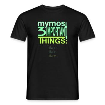 Wichtig? 3x mein Sohn - Männer T-Shirt - Schwarz - Vorne - AI Model Male 178 light (178cm)
