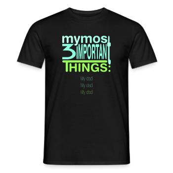 Important? 3x my father - Men's T-Shirt - black - Front - AI Model Male 178 light (178cm)