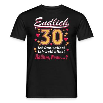 ENDLICH 30 - Männer T-Shirt - Schwarz - Vorne - AI Model Male 178 light (178cm)