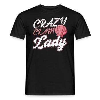 Crazy Clam Lady - Muschelschälen - Männer T-Shirt - Schwarz - Vorne - AI Model Male 178 light (178cm)
