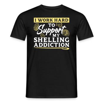 I work hard to end my addiction to shells - Men's T-Shirt - black - Front - AI Model Male 178 light (178cm)