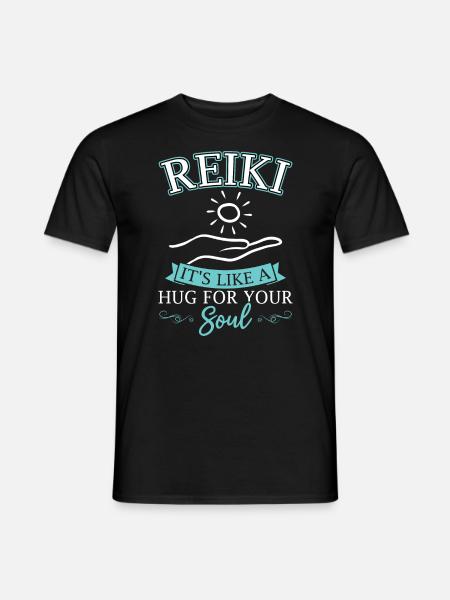 Reiki – Es Ist Wie Eine Umarmung Für Deine Seele - Männer T-Shirt - Schwarz
