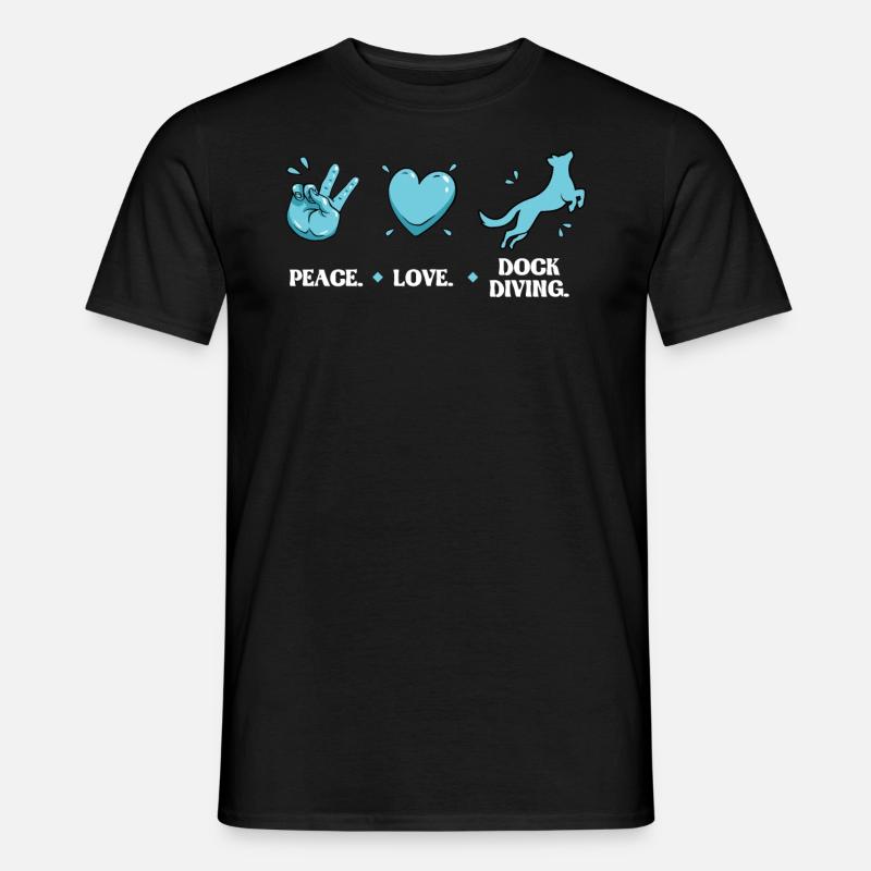 Frieden - Liebe - Dock-tauchen - Männer T-Shirt - Schwarz
