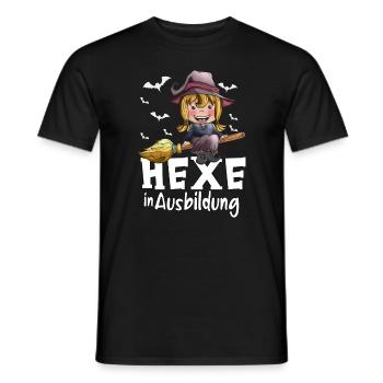 Hexen Ausbildung kleine Hexe Hexenbesen Fledermaus - Männer T-Shirt - Schwarz - Vorne - AI Model Male 178 light (178cm)
