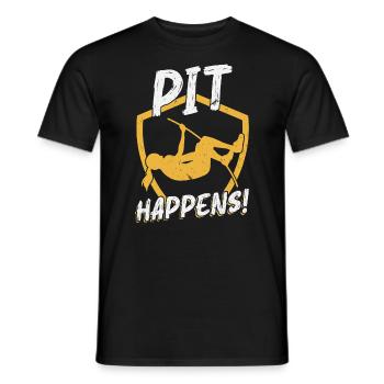 Pit Happens - Polsprung - Männer T-Shirt - Schwarz - Vorne - AI Model Male 178 light (178cm)